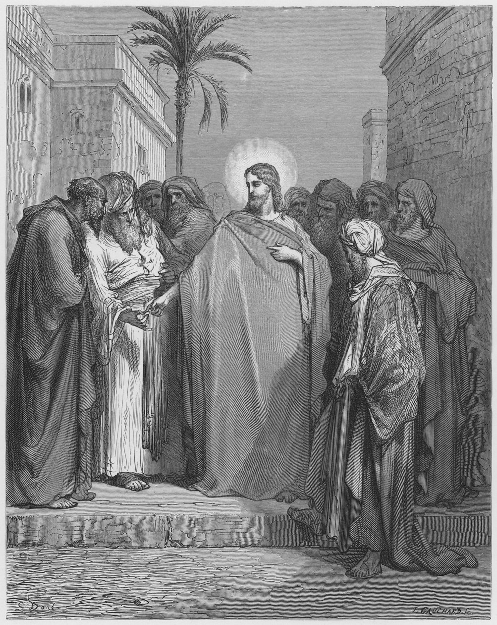 Christus en het belastinggeld door Gustave Dore