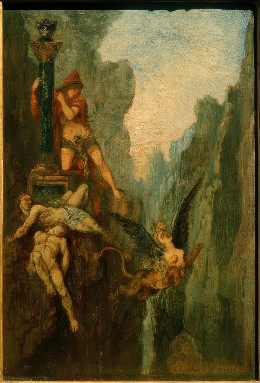 De ontsluierde sfinx door Gustave Moreau