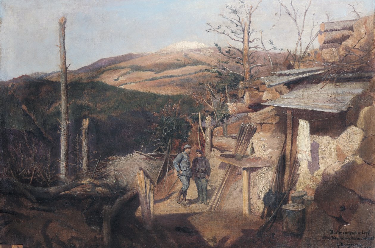 Hartmanswillerkopf, Uitzicht vanaf Roche-Sermet, 1915 door Gustave Bourgain