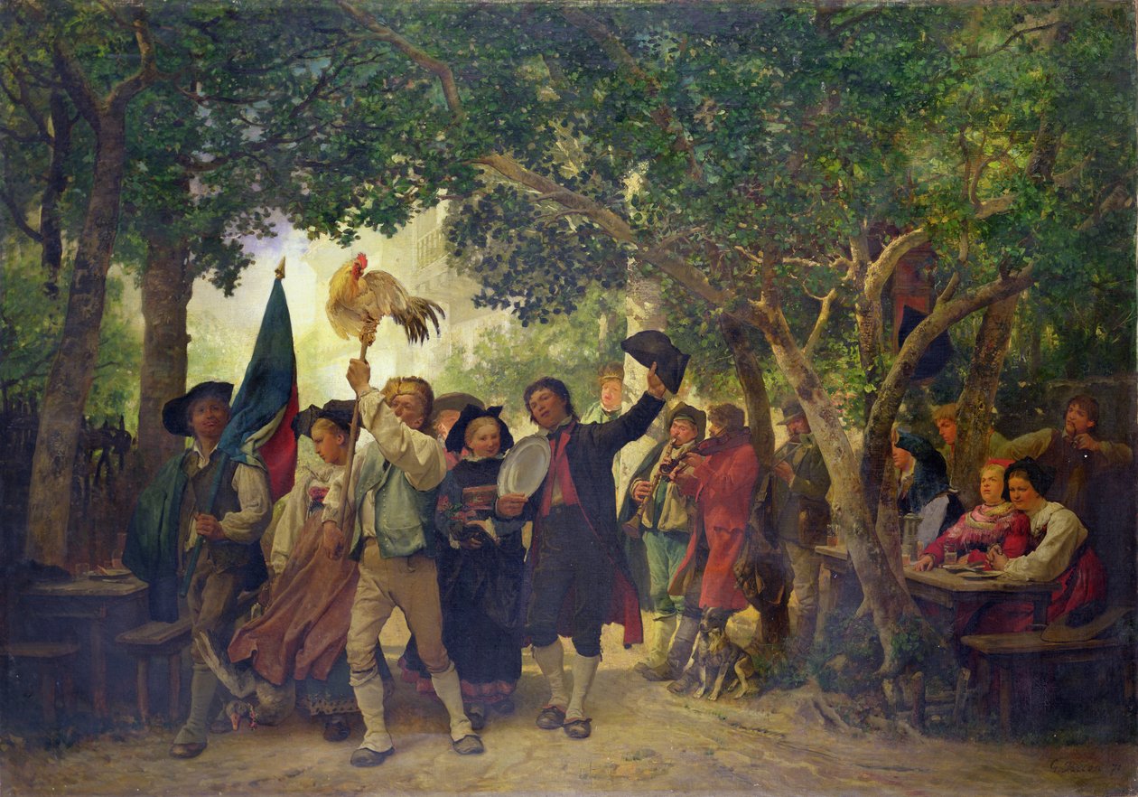 De Winnaar van de Hanendans, 1871 door Gustave Brion
