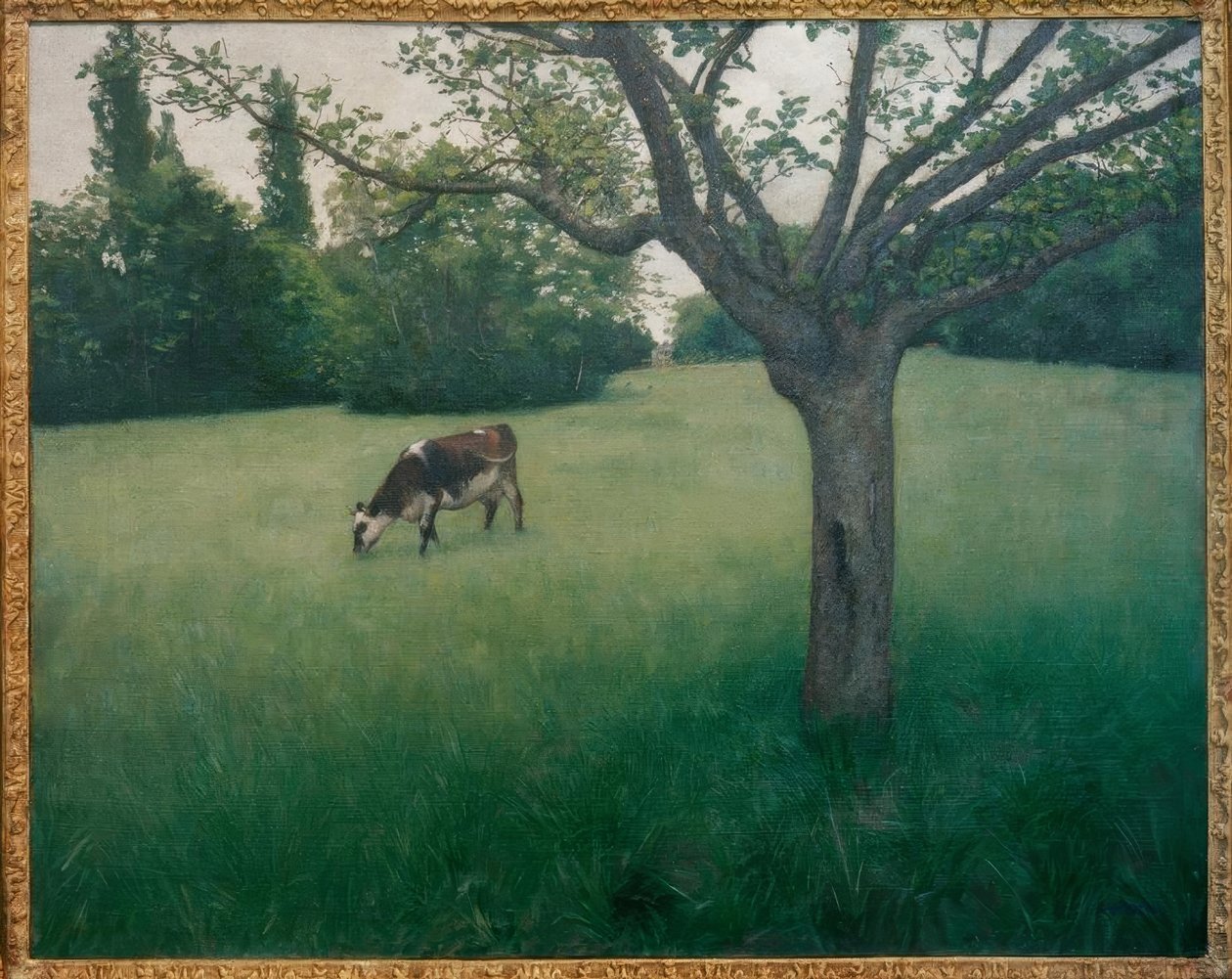 Weide in Yerres door Gustave Caillebotte