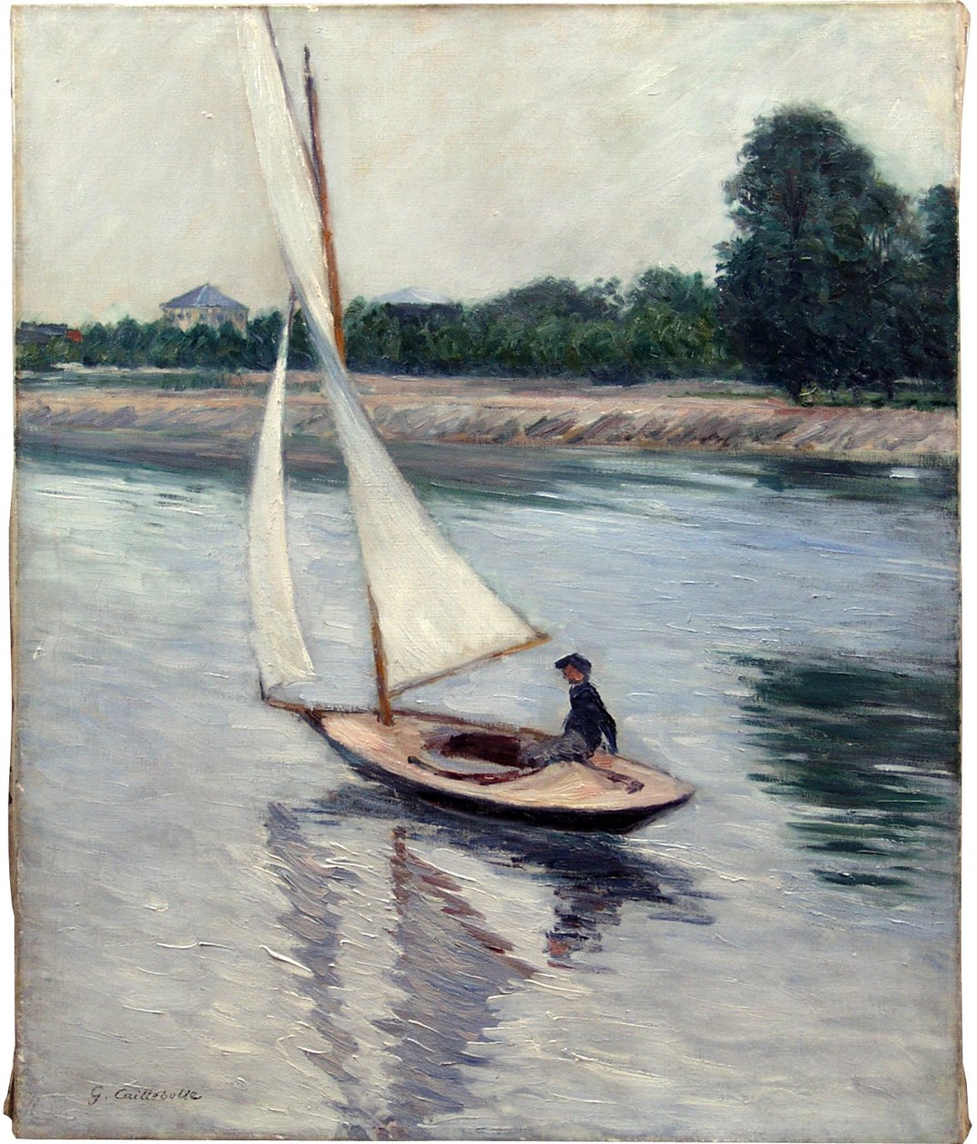Zeilschip op de Seine bij Argenteuil door Gustave Caillebotte