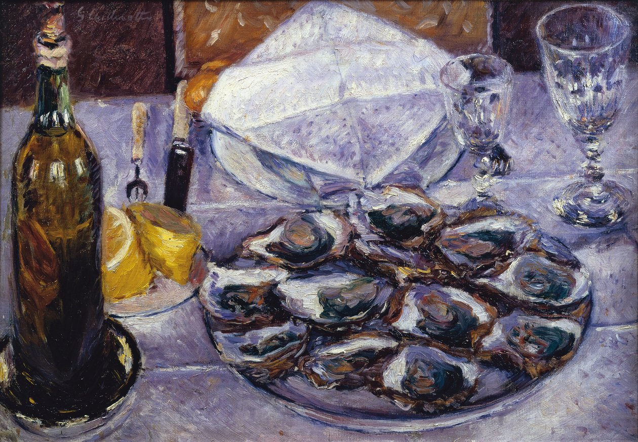 Stilleven met oesters, 1881 door Gustave Caillebotte