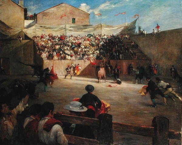 Trainingsgevecht in Biscay, 1888 door Gustave Colin