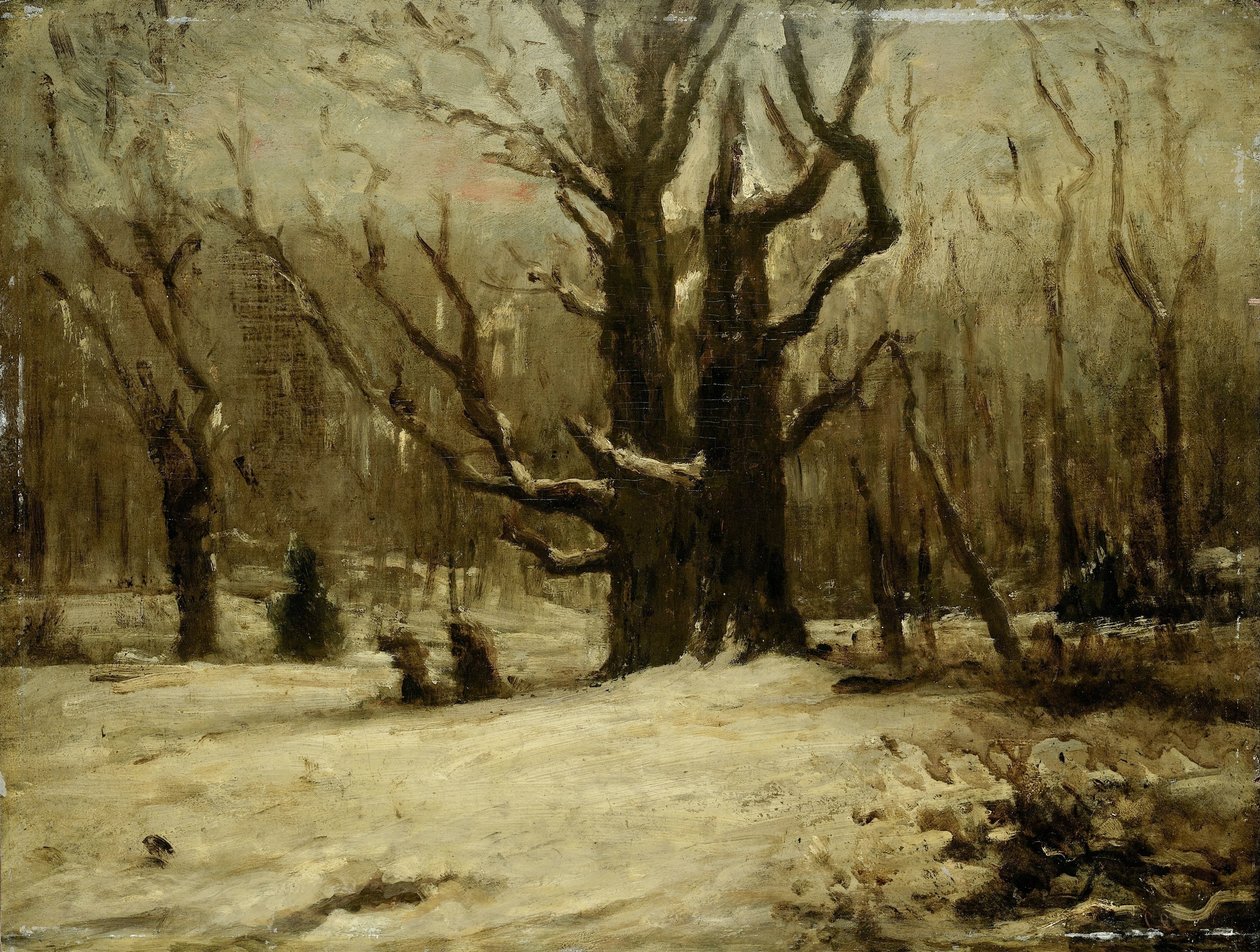 Winterlandschap door Gustave Courbet (attributed to)