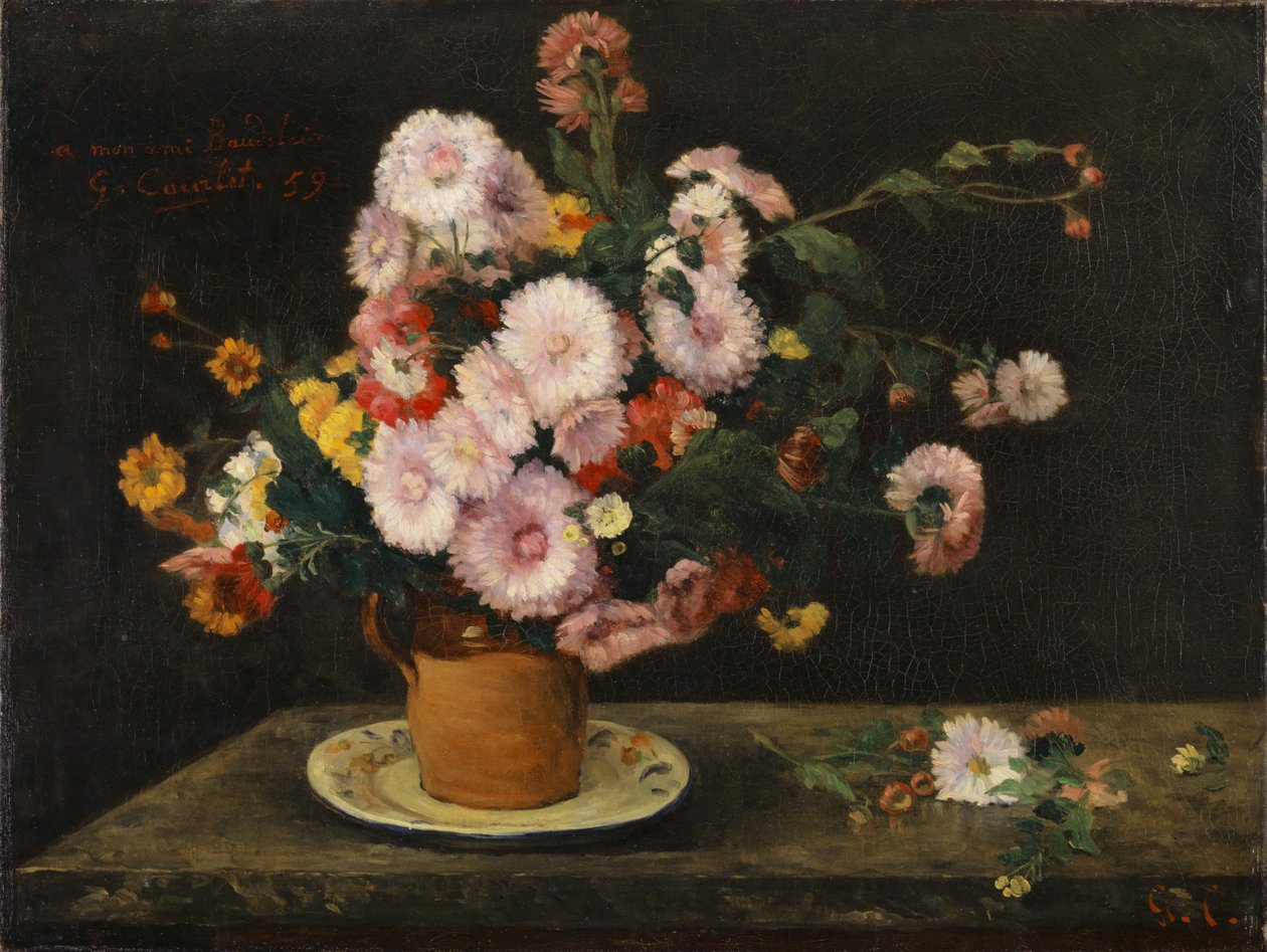 Boeket van Asters door Gustave Courbet