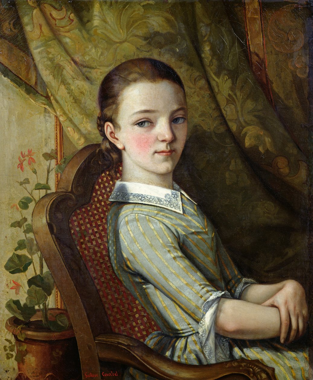 Juliette Courbet (1831-1915) 1844 door Gustave Courbet
