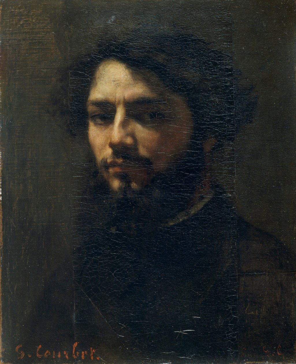Zelfportret, c. 1850 door Gustave Courbet