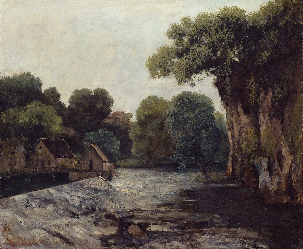 De Stuw bij de Molen, 1866 door Gustave Courbet