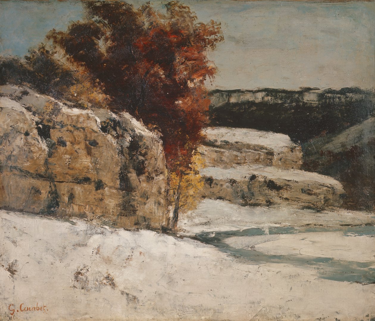 Winterlandschap, 1865-70 door Gustave Courbet