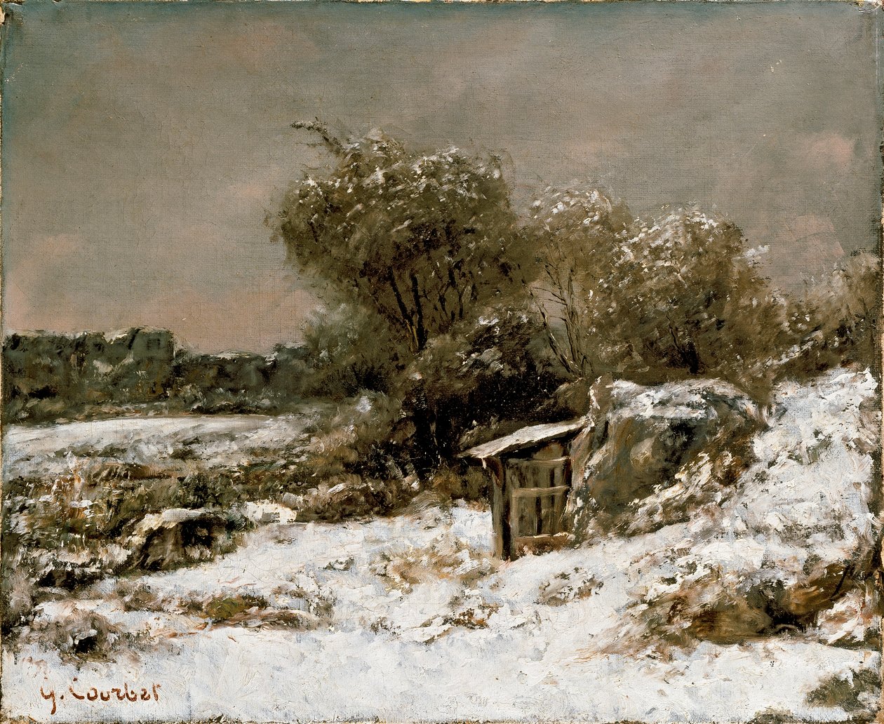 Winterscène door Gustave Courbet