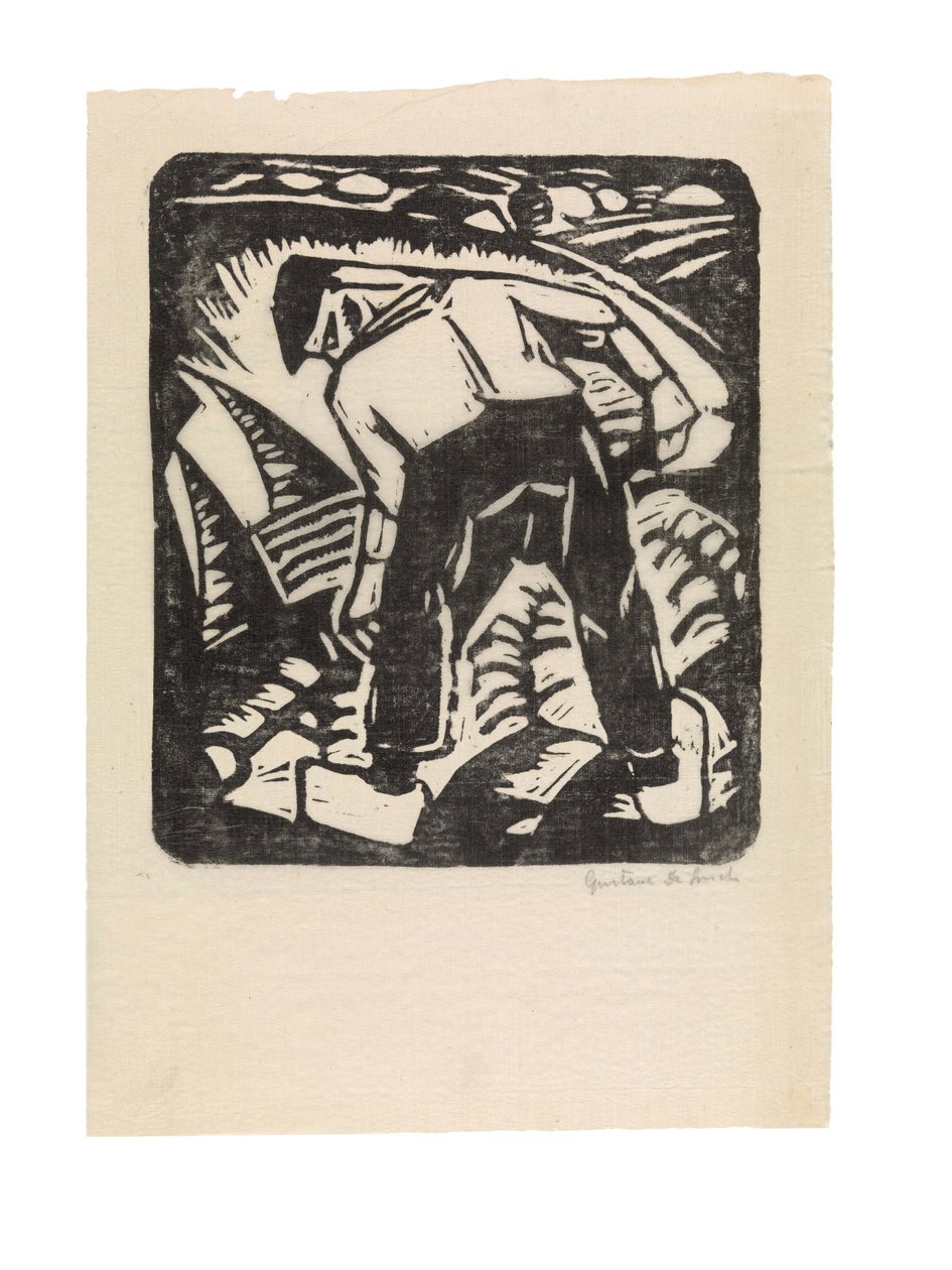 Dutch: Aardappelrooier of De boer door Gustave de Smet