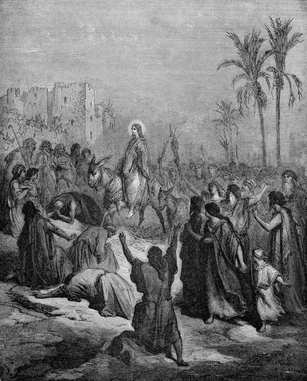 De intocht van Christus in Jeruzalem door Gustave Dore