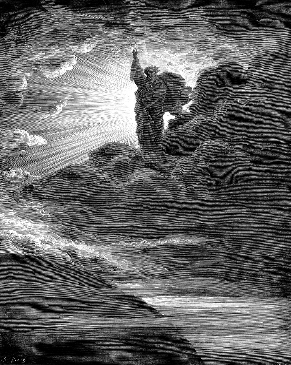 God creëert licht door Gustave Dore
