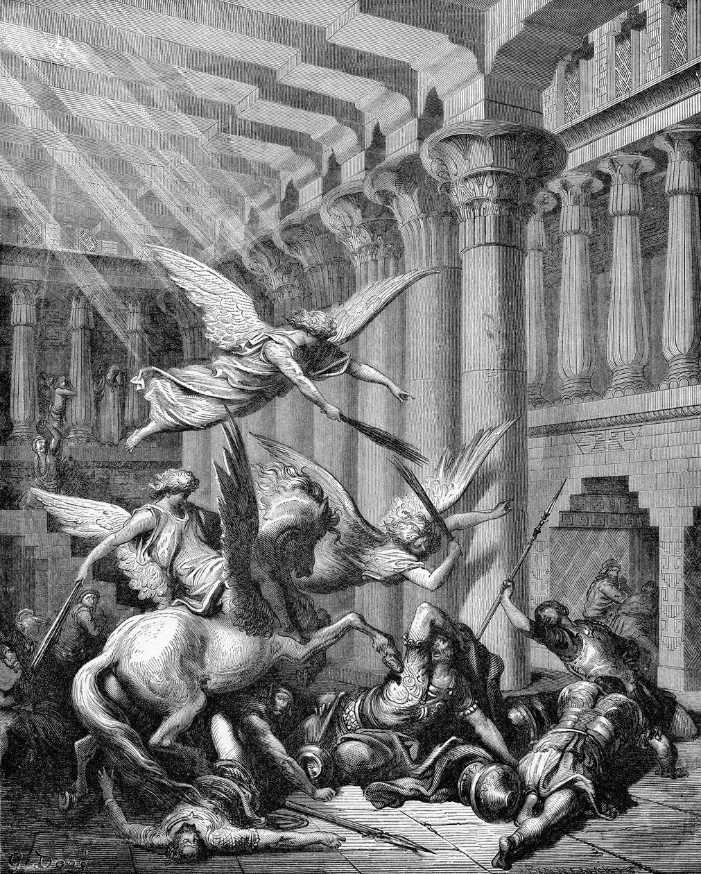 Heliodorus gestraft in de tempel door Gustave Dore