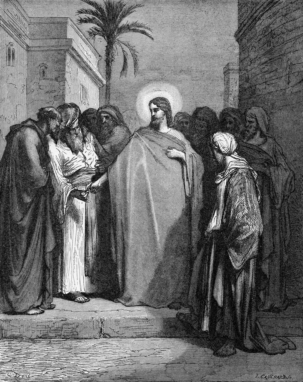 Jezus en het belastinggeld door Gustave Dore