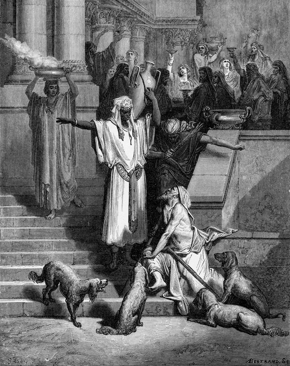 Lazarus en de rijke man door Gustave Dore