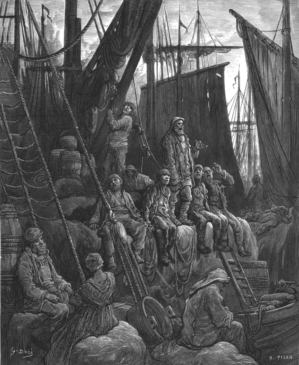 Off Billingsgate, 1872 door Gustave Dore