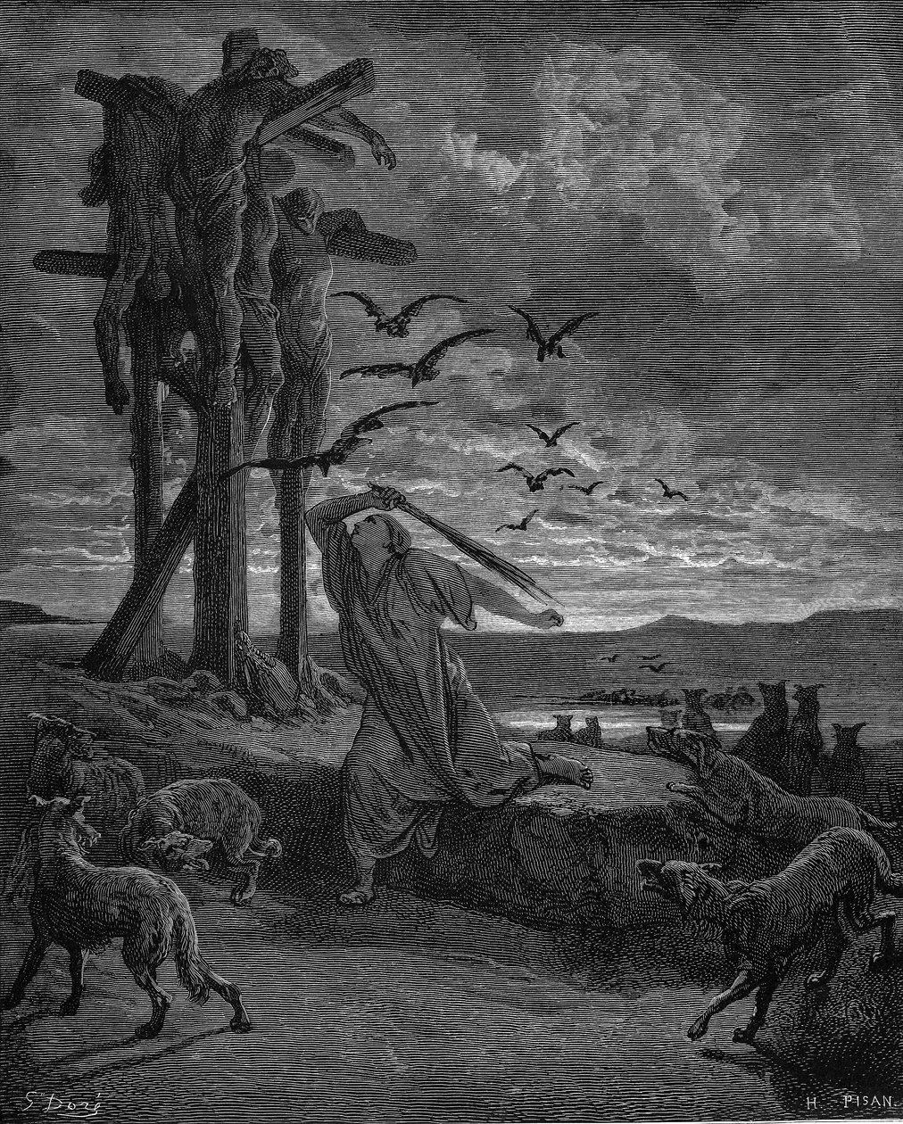 Rizpah, bijvrouw van koning Saul, 1866 door Gustave Dore