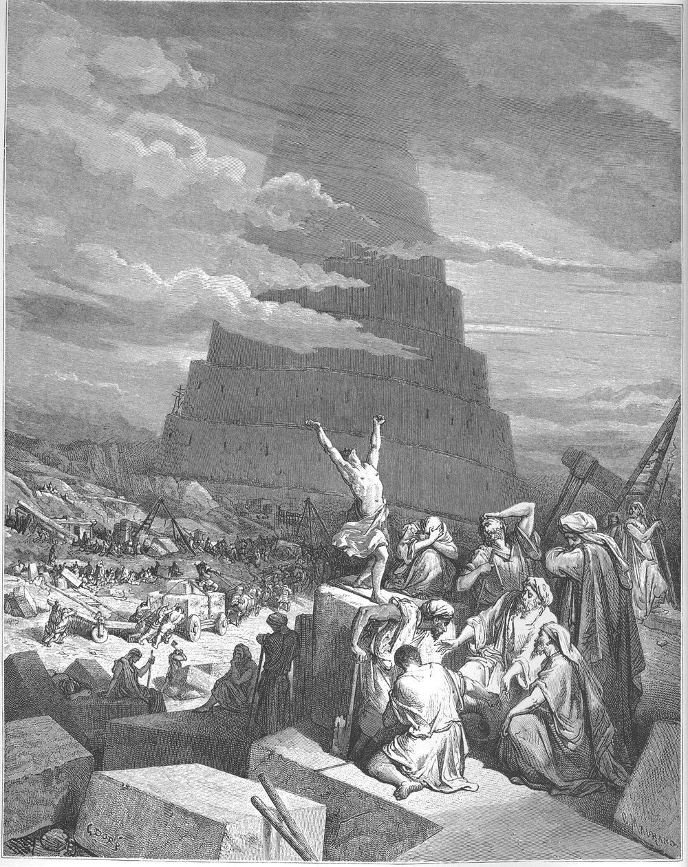 De verwarring der tongen door Gustave Dore