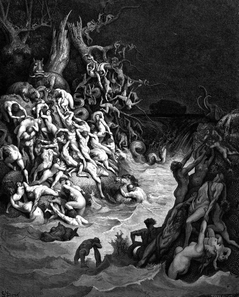 De zondvloed, 1866 door Gustave Dore