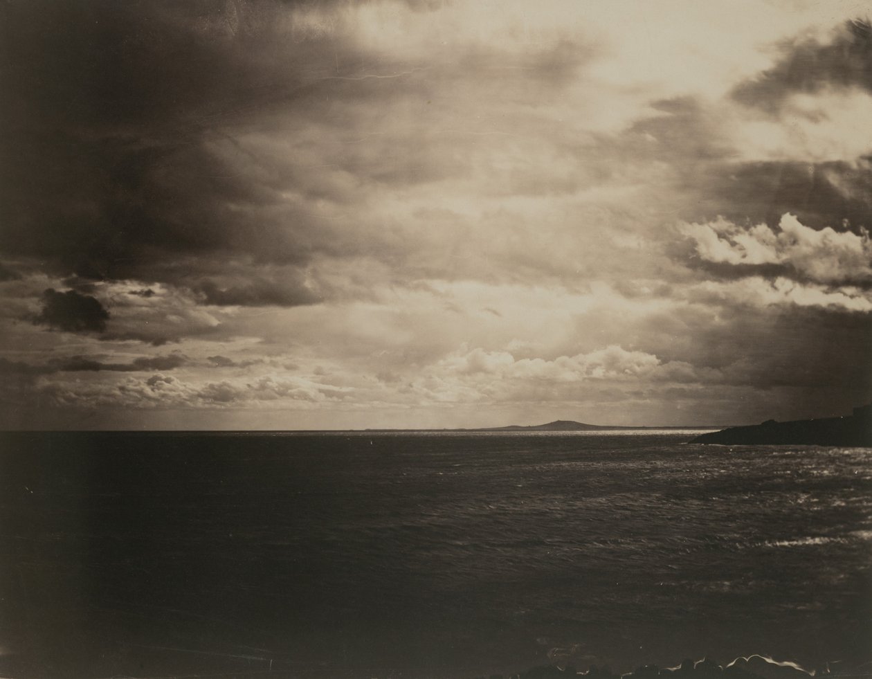 Middellandse Zee met de berg Agde, 1857 door Gustave Le Gray