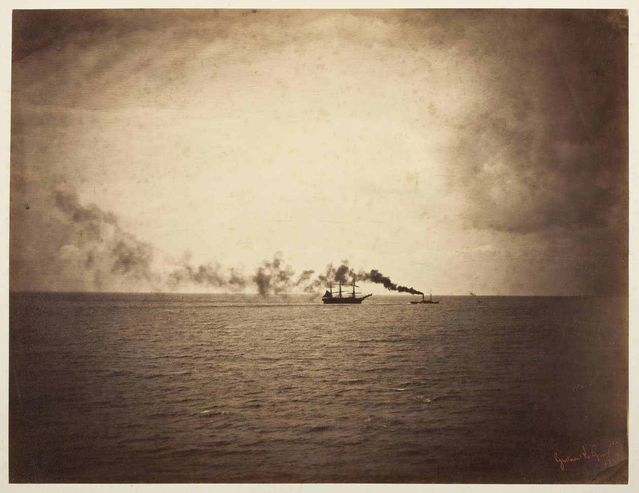 De Sleepboot, 1856-57 door Gustave Le Gray