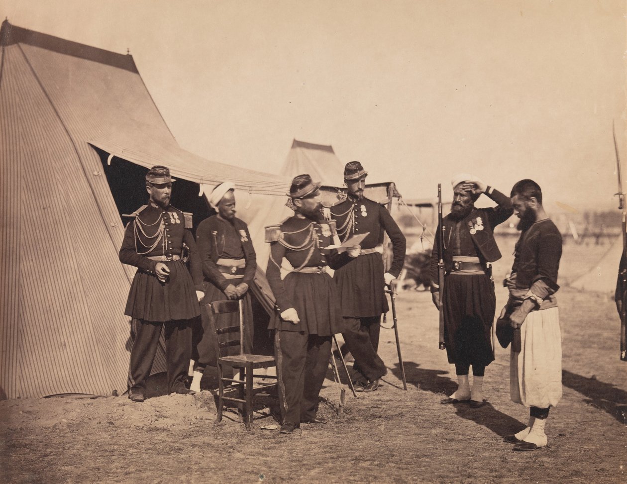 [Zouaven, Kamp de Châlons], 1857 door Gustave Le Gray