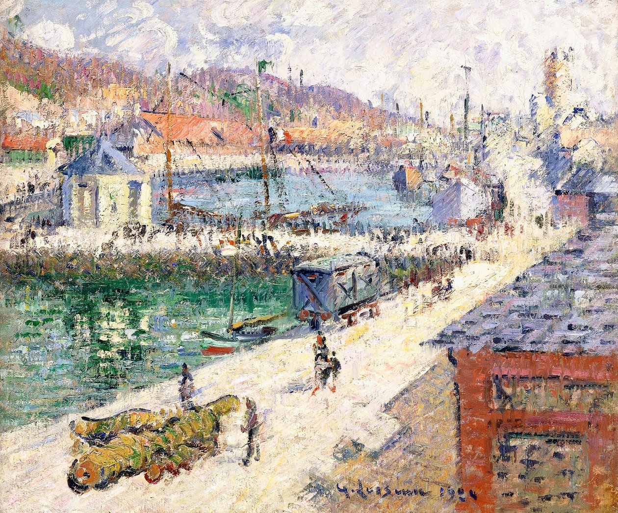 De haven van Fécamp, 1924 door Gustave Loiseau