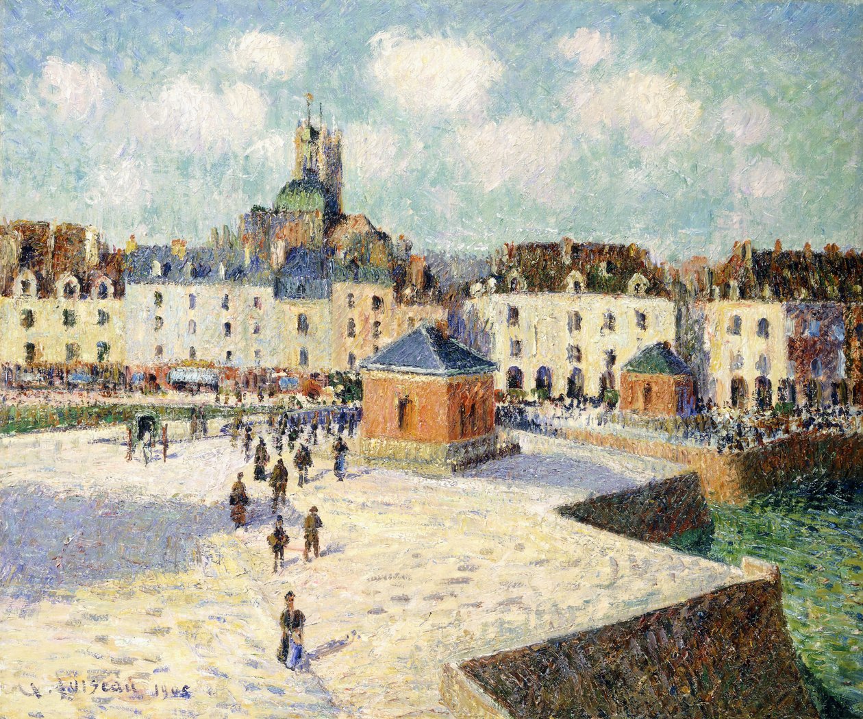 De kade van Dieppe in zonlicht, 1905 door Gustave Loiseau