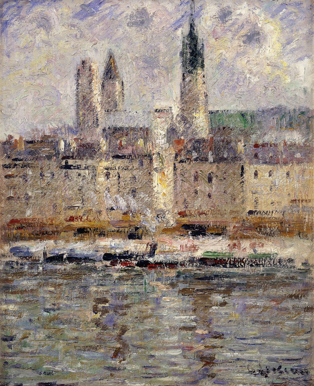 Uitzicht op Rouen, 1927 door Gustave Loiseau