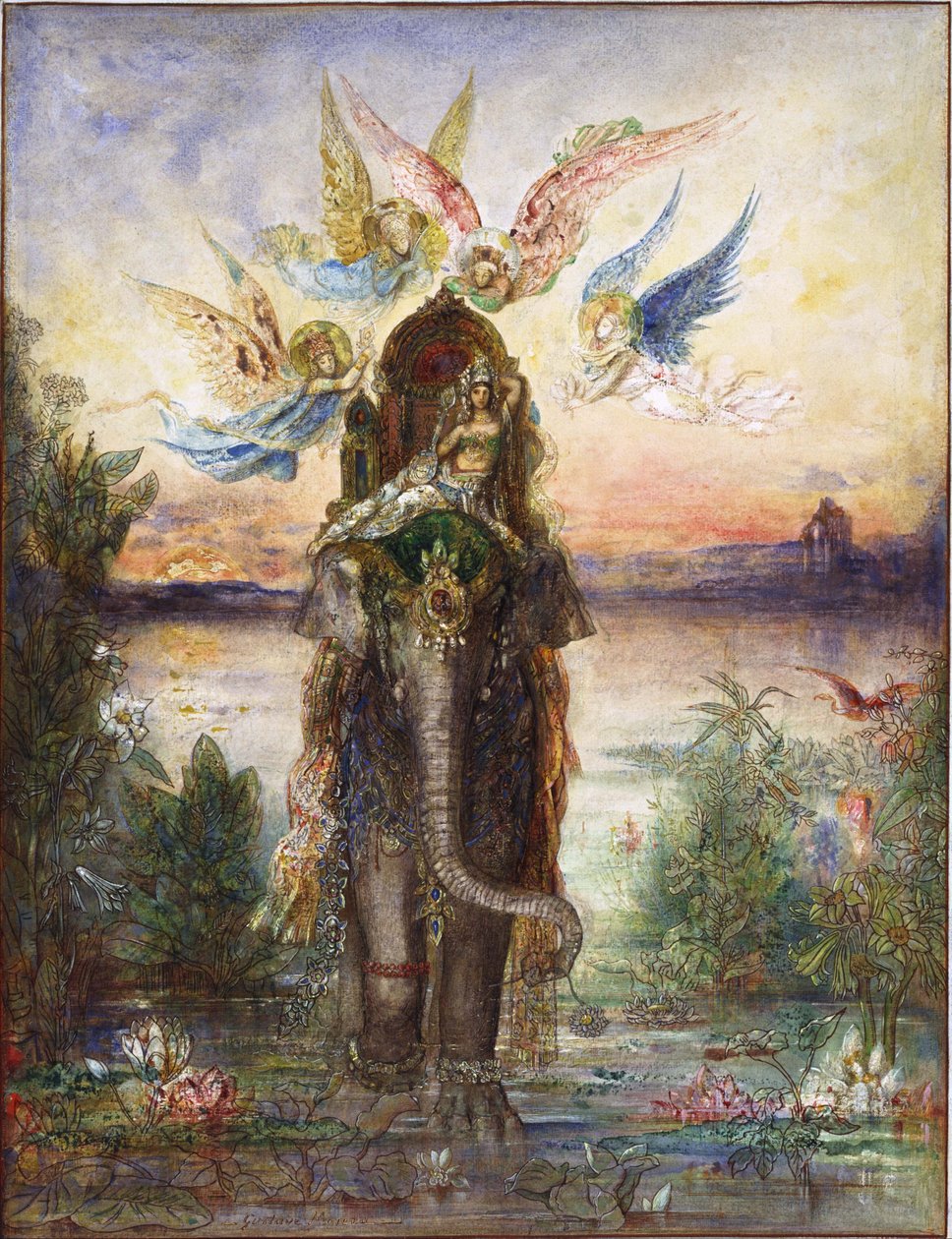 Heilige olifant (Peri). door Gustave Moreau