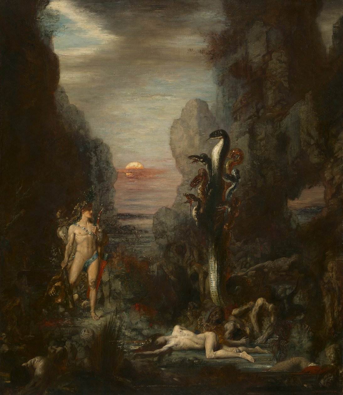 Hercules en de Lernaeaanse Hydra, 1875-76 door Gustave Moreau
