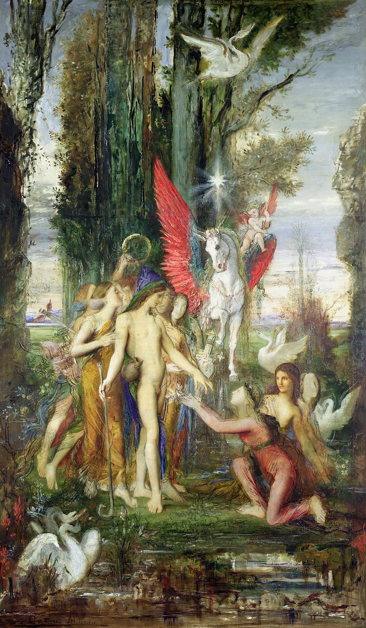 Hesiodus (ca. 700 v.Chr.) en de Muzen door Gustave Moreau