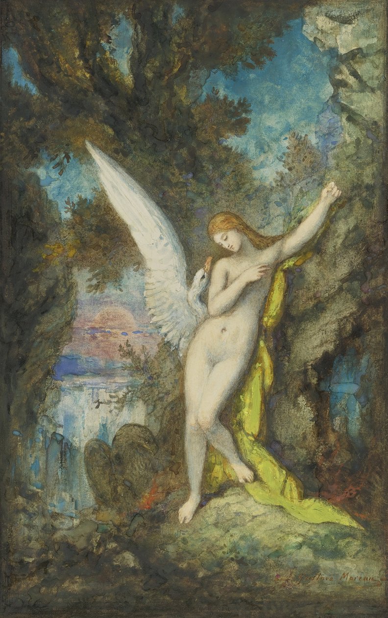 Leda en de zwaan door Gustave Moreau