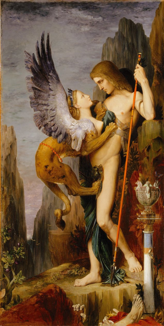 Oedipus en de sfinx door Gustave Moreau