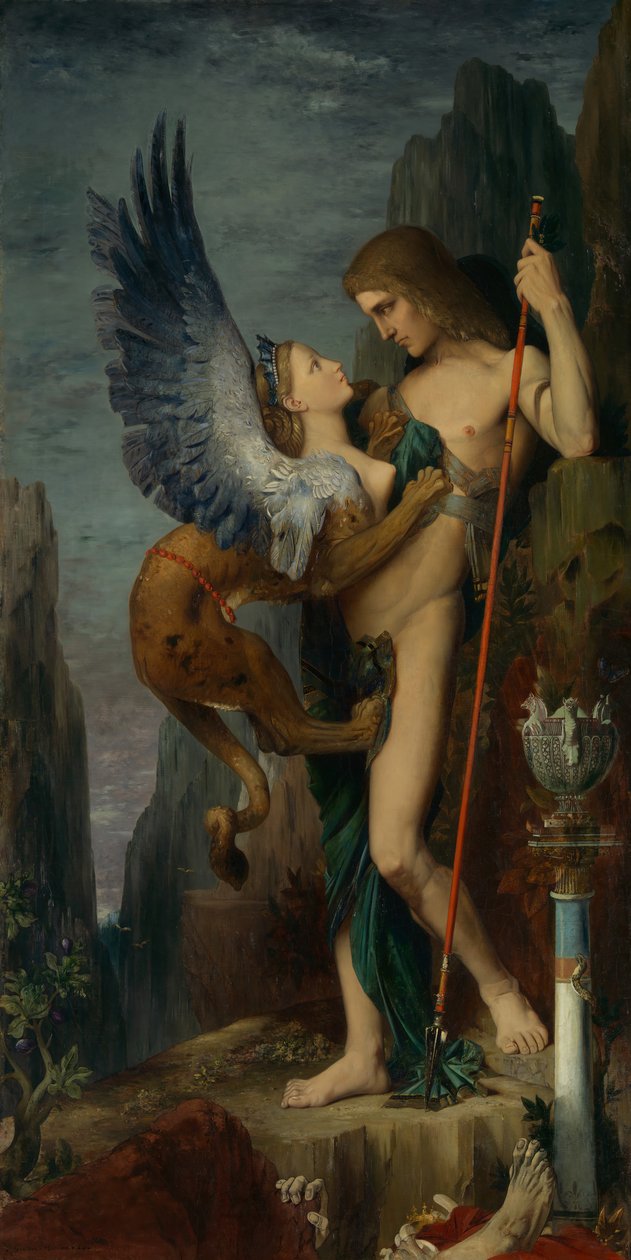 Oedipus en de Sfinx, 1864 door Gustave Moreau