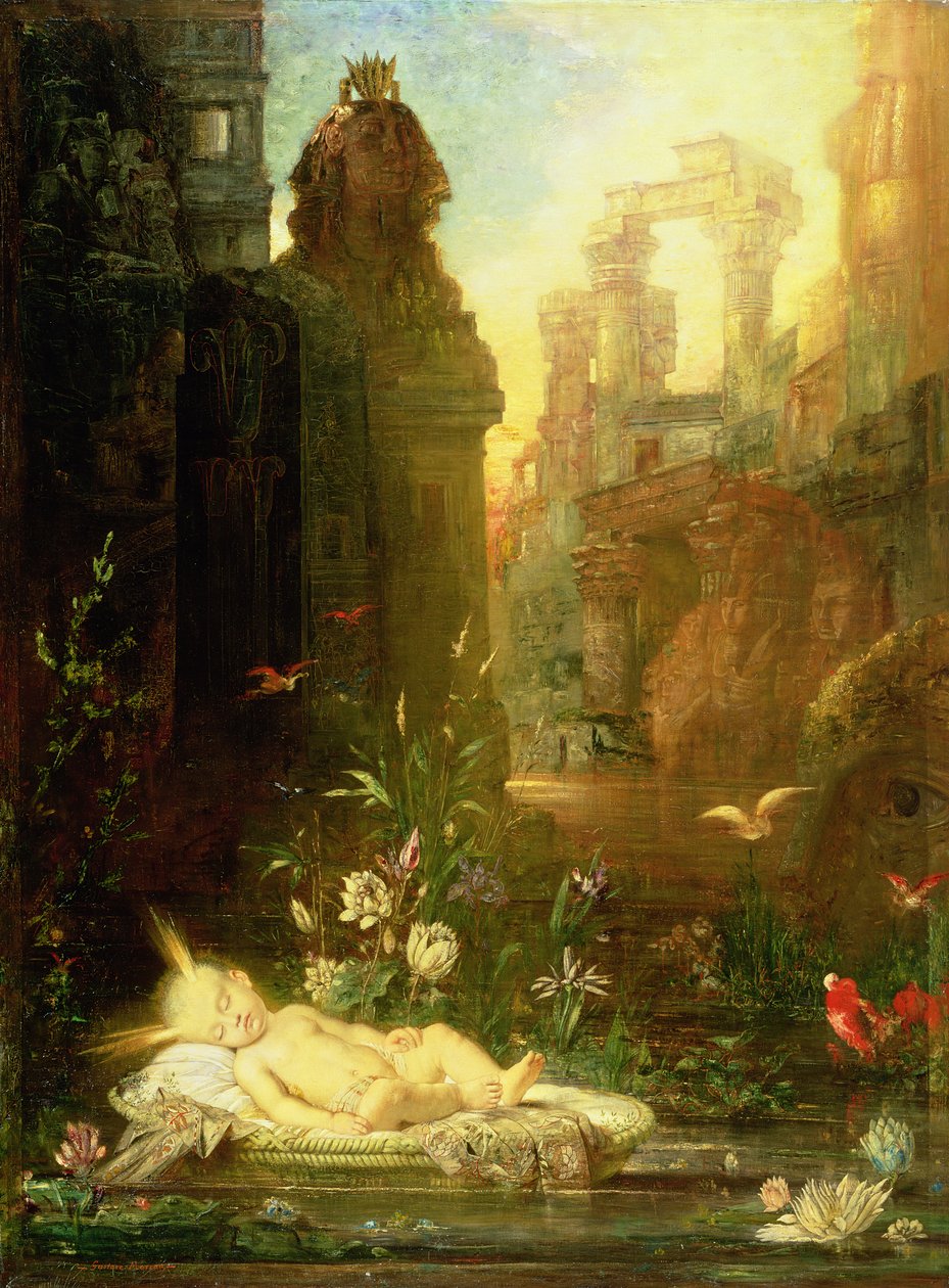 De baby Mozes, ca. 1876-78 door Gustave Moreau