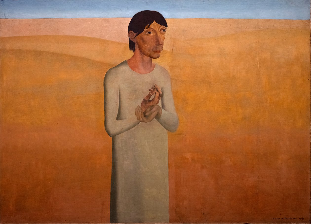 Christus in de wildernis door Gustave Van de Woestyne