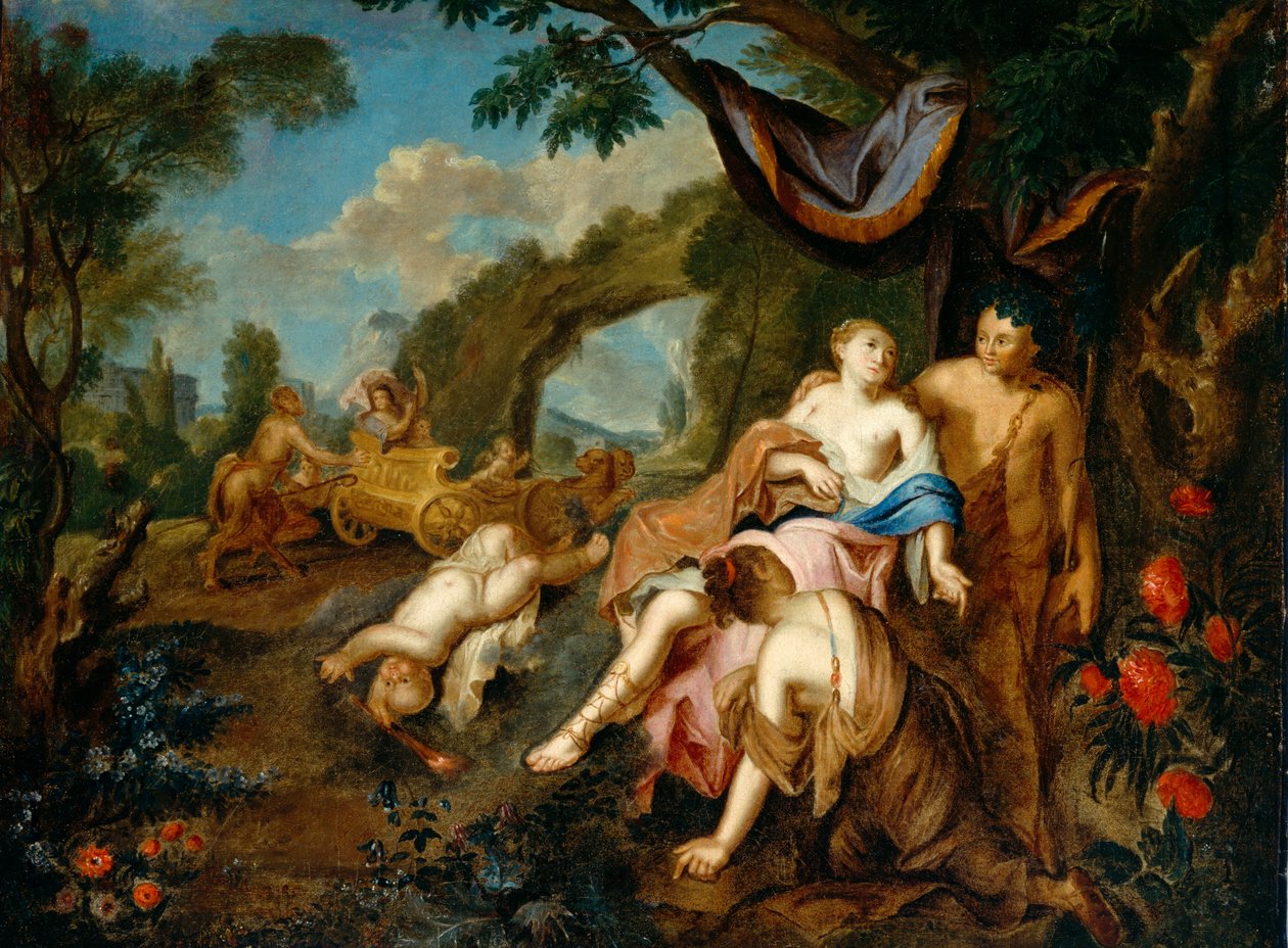 Bacchus en Ariadne, c.1725 door Gustavus Hesselius