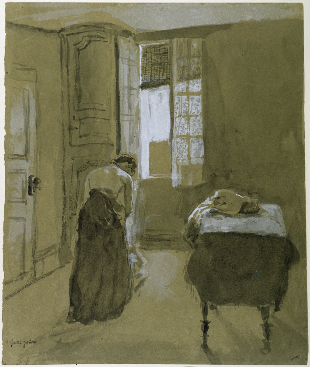 Vrouw die zich aankleedt, c.1907 door Gwen John
