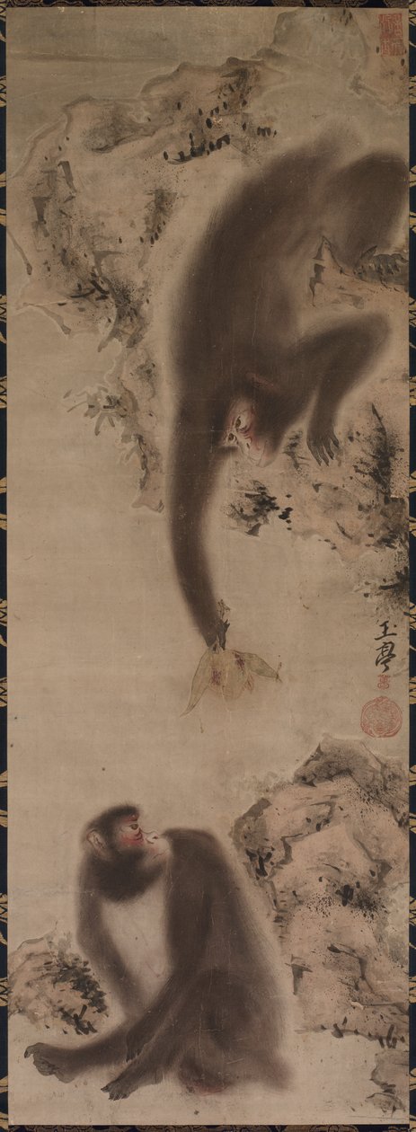 Apen, ca. 1800 door Gyokutei Katsu