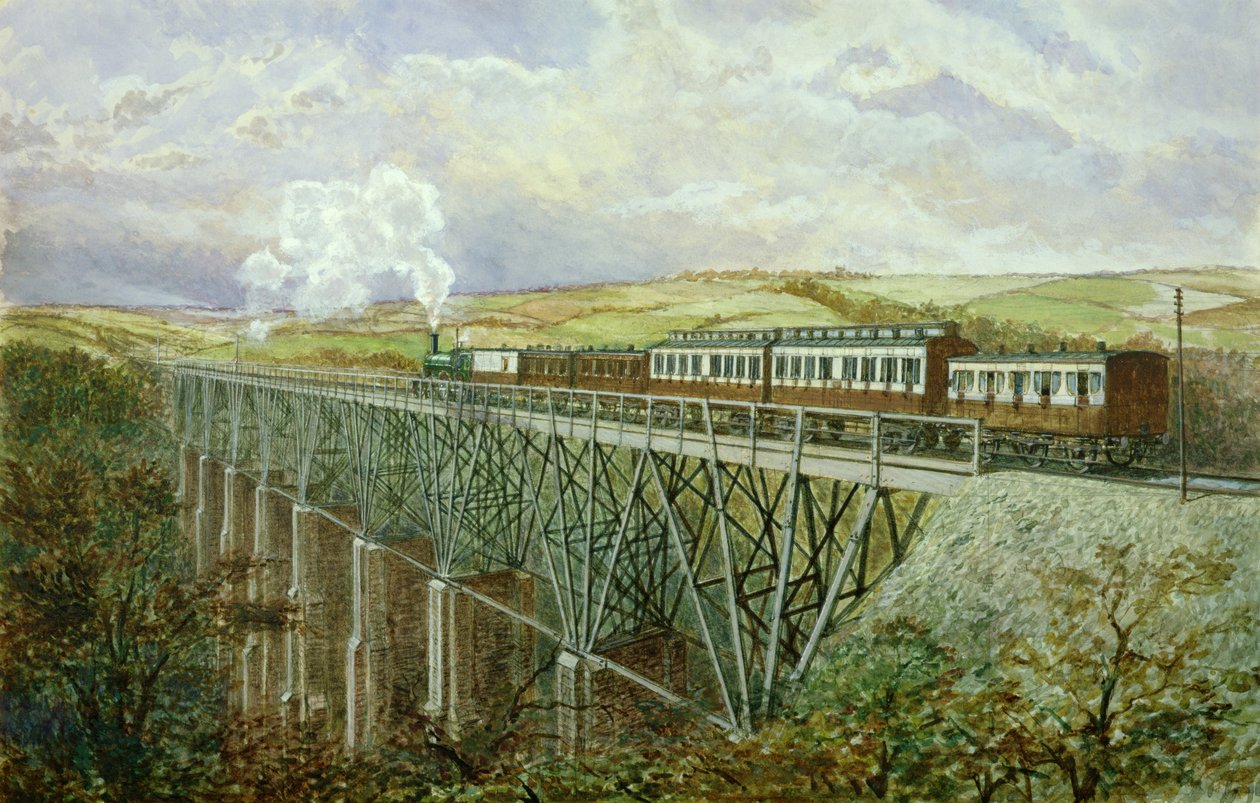 Cornwall Spoorweg, De Gover Viaduct door H. Geach