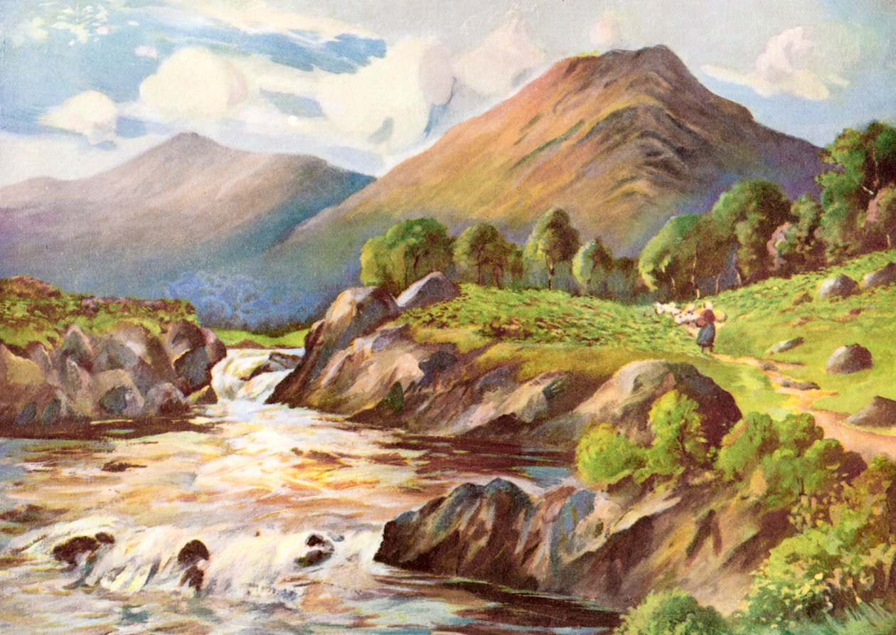 Aan de rivier Conan, Ross-Shire door HC Begg