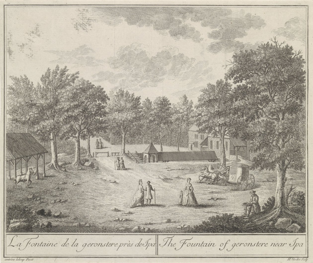 De fontein van de Geronstere bij Spa door H.J. Godin
