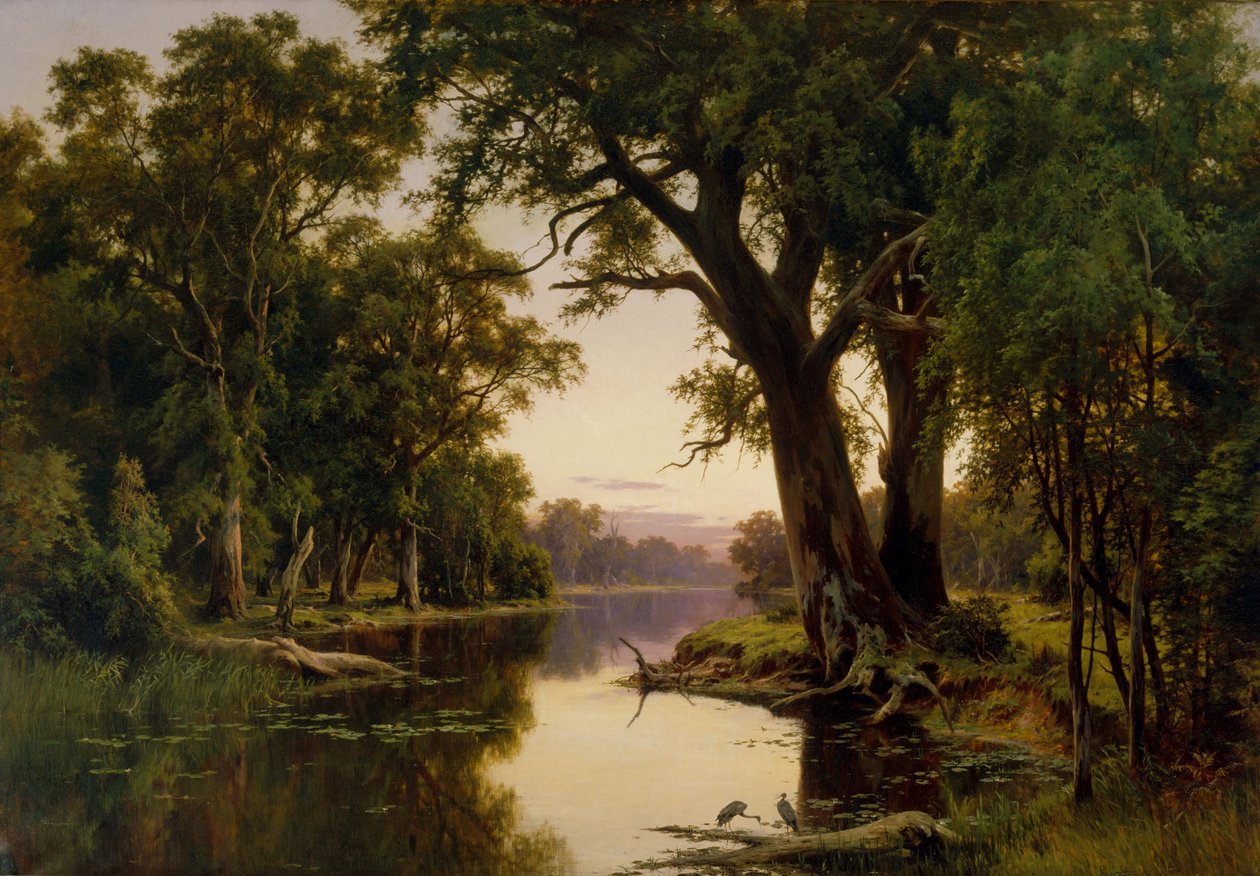 Een billabong van de Goulburn, Victoria door H J. Johnstone
