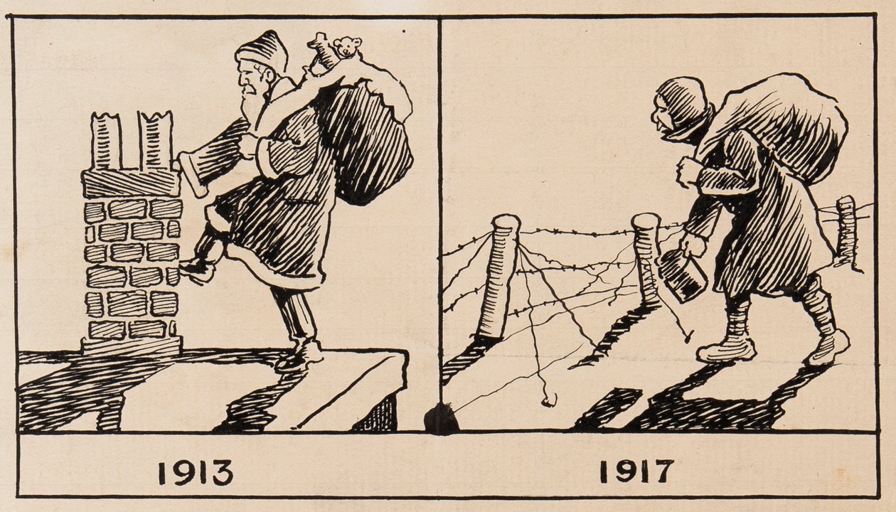 Kerstman 1913 en 1917 door H. Miller