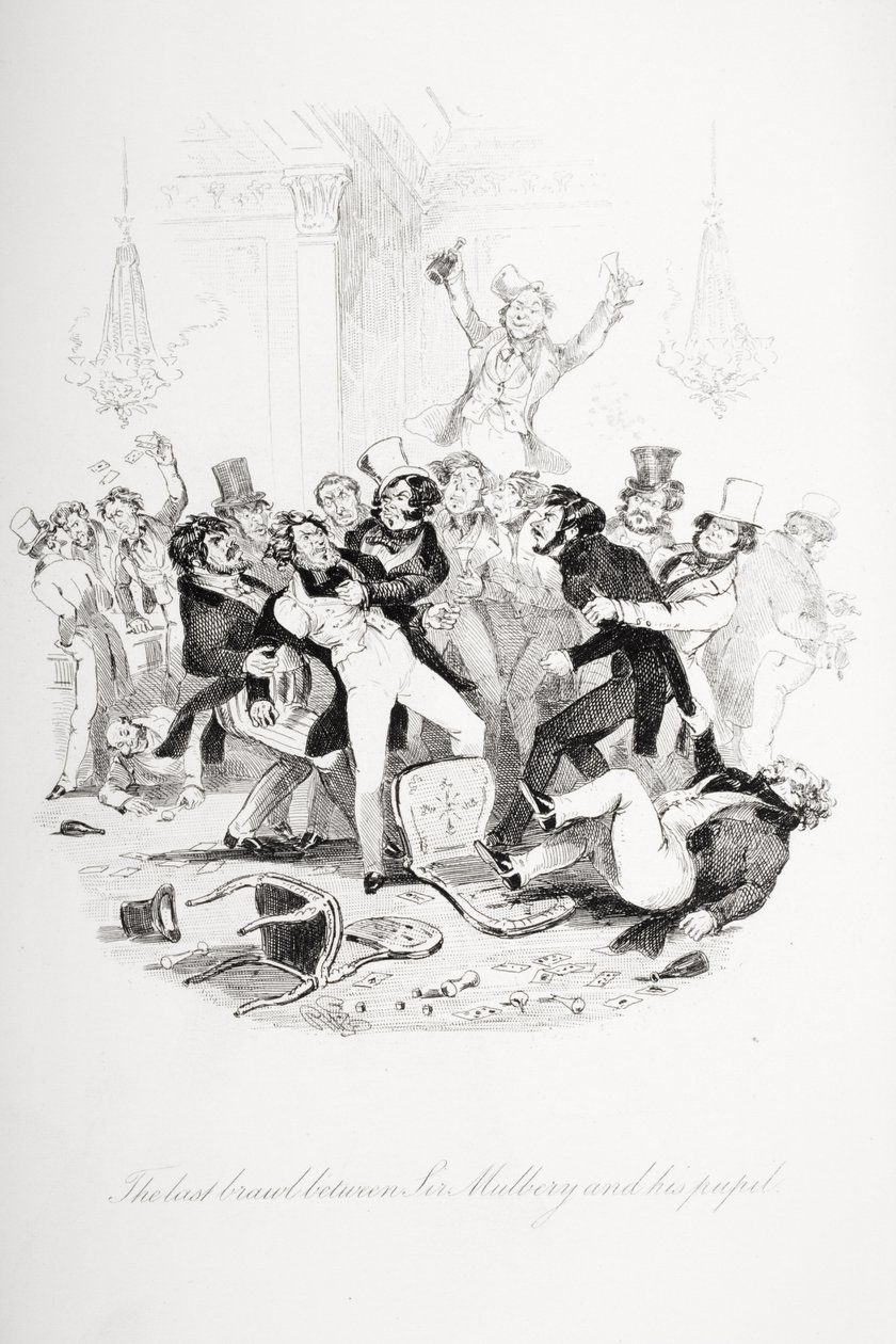De laatste ruzie tussen Sir Mulberry en zijn leerling, illustratie uit 