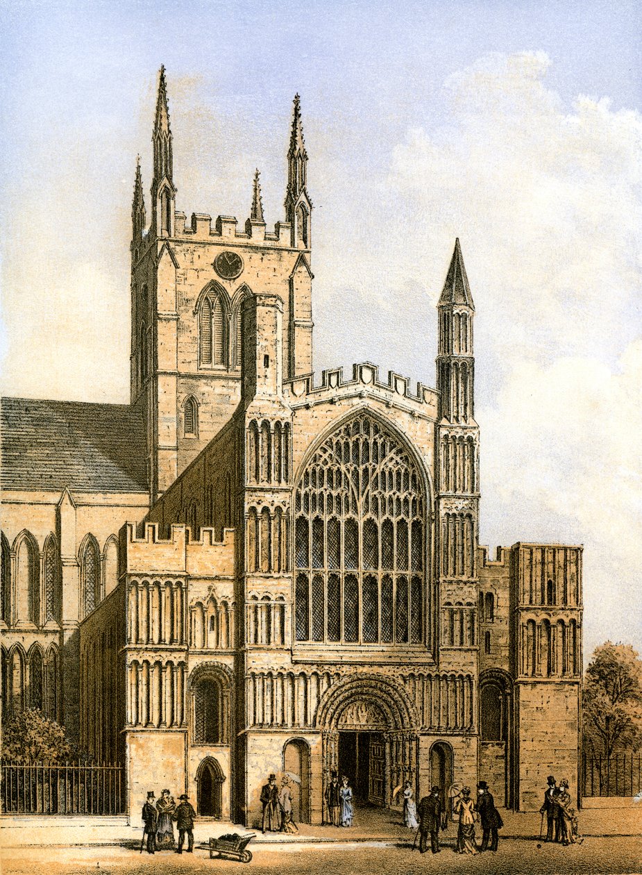 Kathedraal van Rochester, Kent, ca. 1870 door Hanhart