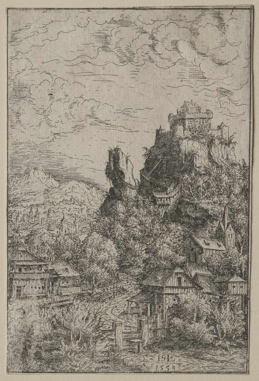 Landschap met een kasteel door Hanns Sebald Lautensack